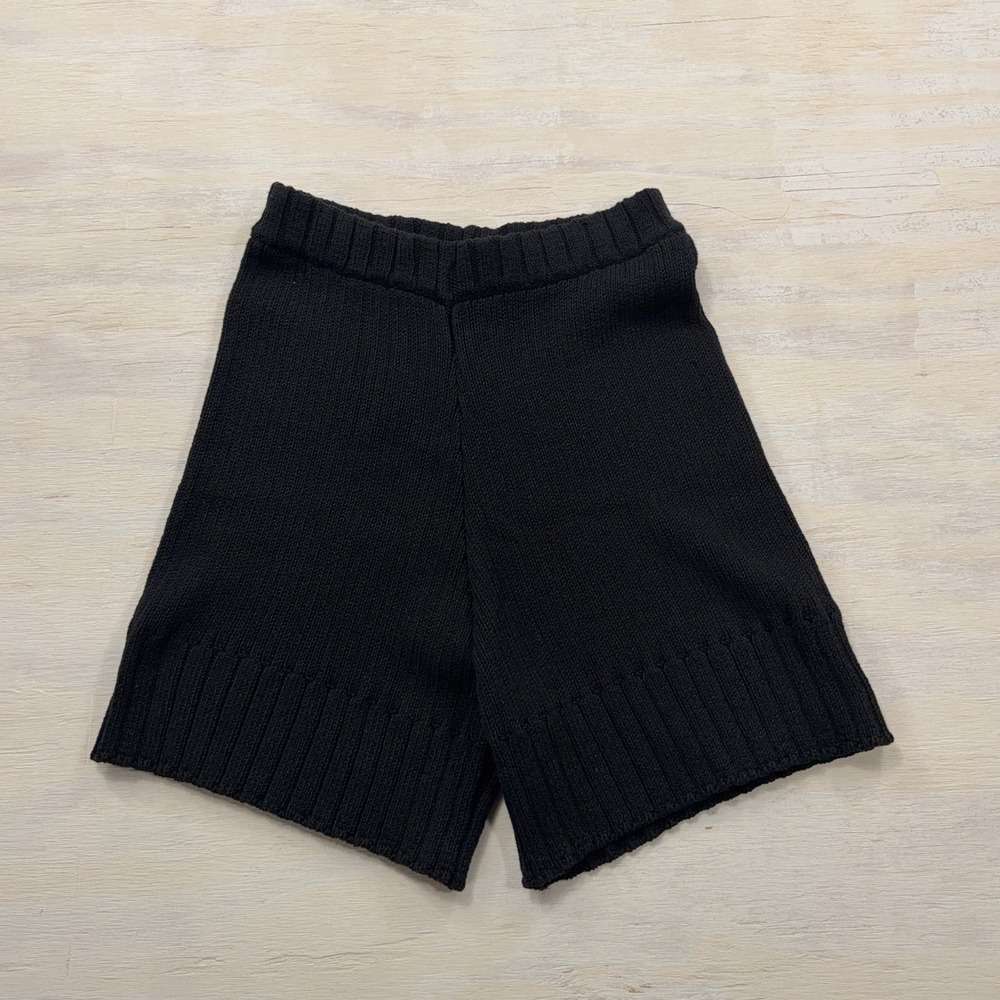 Free People Beach Knit Shorts XS Ribbed Pull On Black Womens